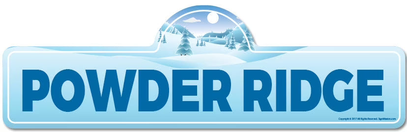 Powder Ridge Street Sign Indoor Outdoor Ski Décor J4608