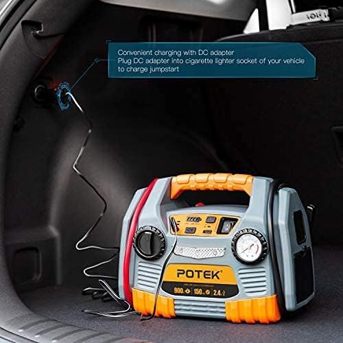 900 Peak Amps Jump Starter Power Station with 150 PSI Air Compressor T314