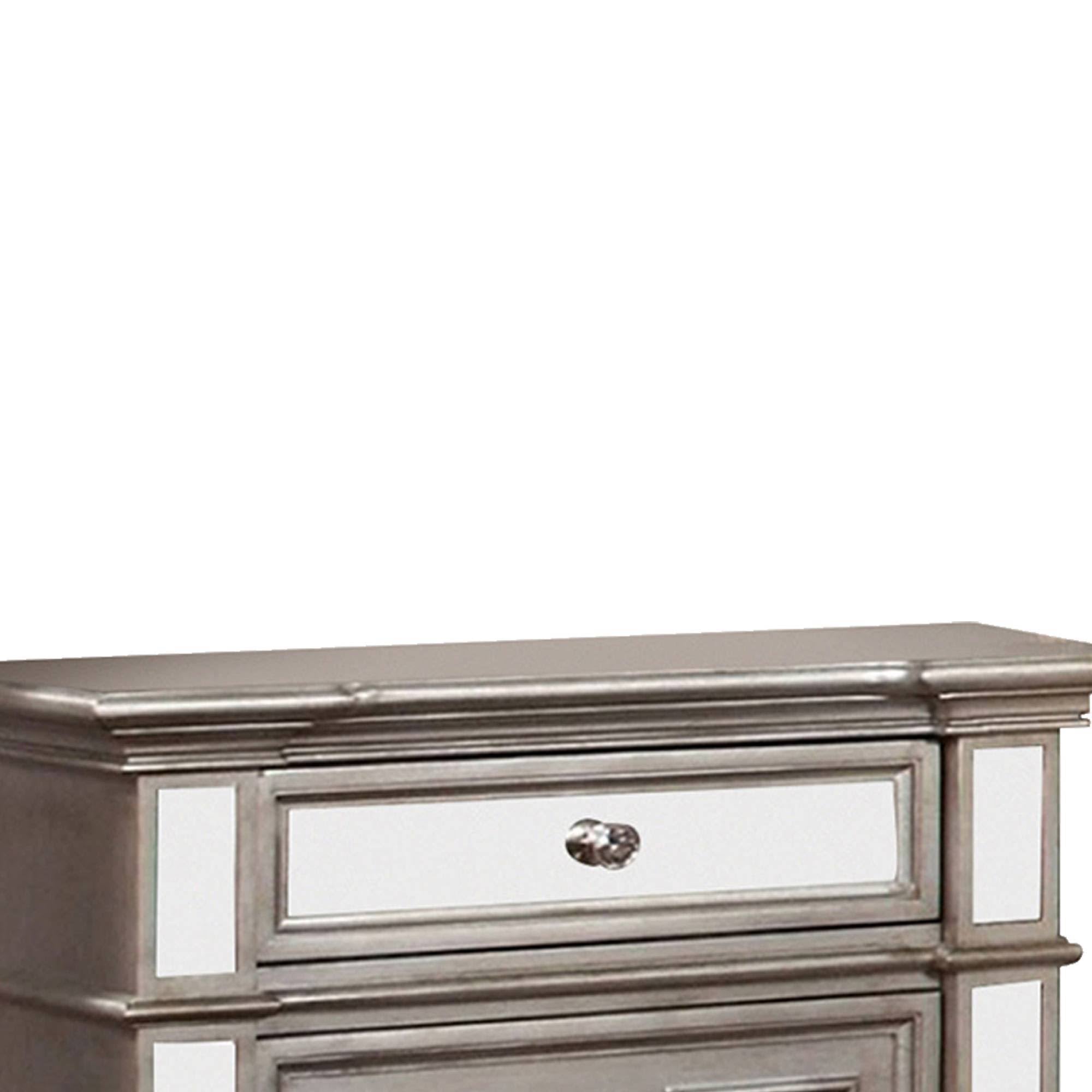 Silver Contemporary Night Stand N4931