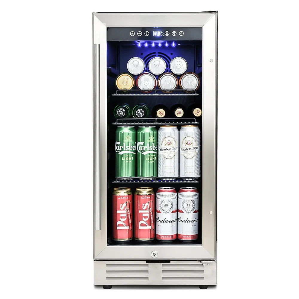 Freestanding Beverage Refrigerator Stainless Steel 120-Can Capacity C641104