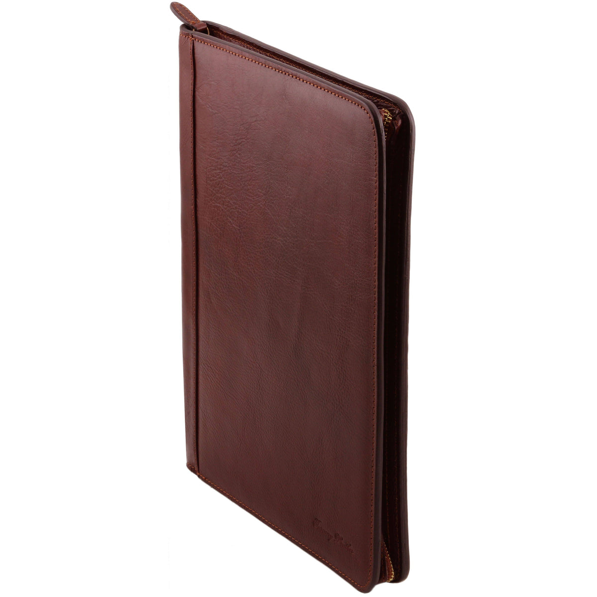Brown Leather Document Case with Ring Binder D989