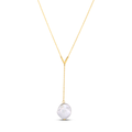 14K Yellow Gold Keshi Pearl Lariat Necklace with Lobster Clasp - 18" O649445