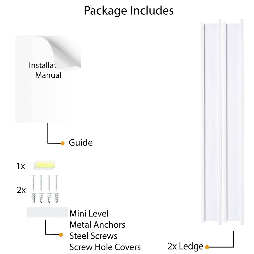 White 60 inch Wall Mount Floating Shelves Set of 2 L2459
