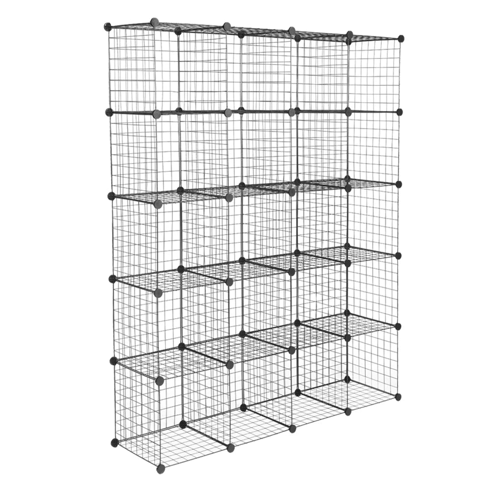 Black Metal 20-Cube Organizer Shelves D908