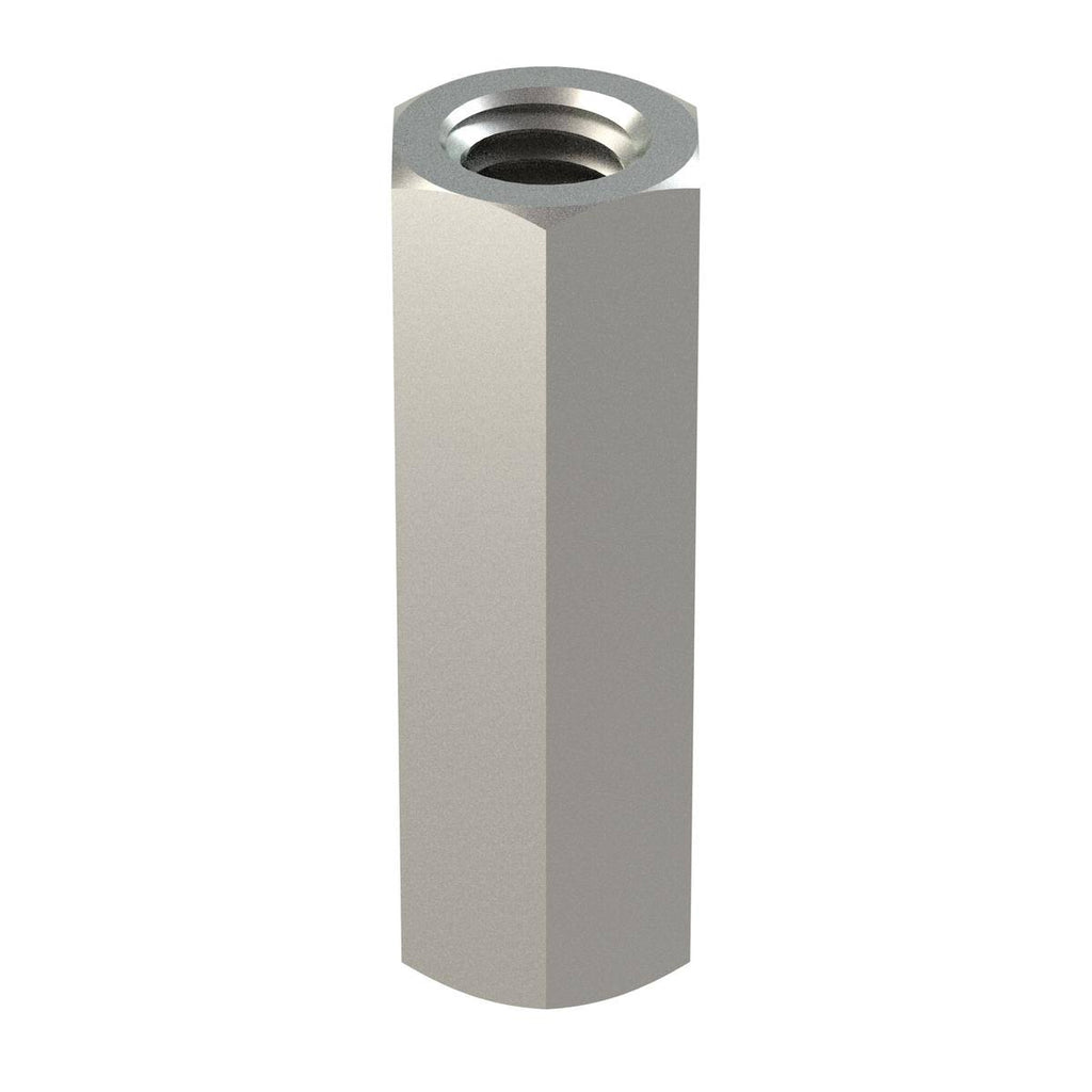 Coupling Nut, 18-8 Stainless Steel, Plain, Pack of 5 Q712984