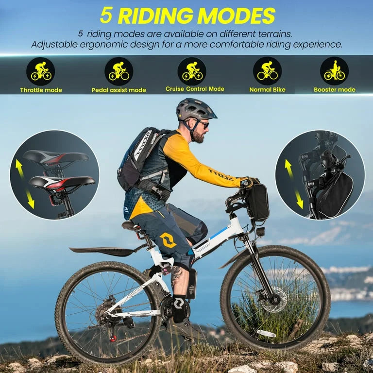Folding Electric Mountain Bike with Removable Lithium-Ion Battery W84091