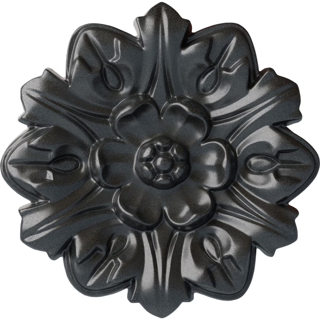7 5/8"OD x 1"P Hand-Painted Pewter Ceiling Medallion D240