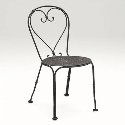 Black Stacking Patio Dining Chair E480270
