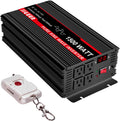 1500 Watt Pure Sine Wave Power Inverter DC 12V to AC 120V with 4 AC Outlets USB Output Wireless Remote Control F9889