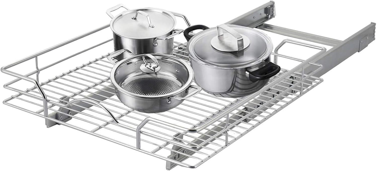 2 Tier Chrome Wire Cabinet Organizer P267