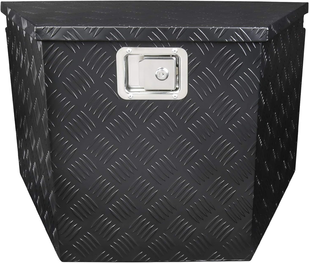 Black Aluminum Underbody Tongue Tool Box Trailer Storage with Lock H97892