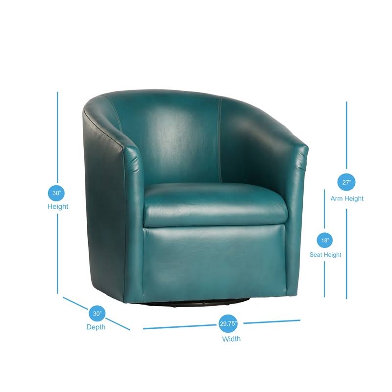 Agean Green Faux Leather Swivel Accent Chair L121196