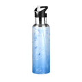 Blue Insulated Stainless Steel Water Bottle with Straw Lid 20 oz N2945