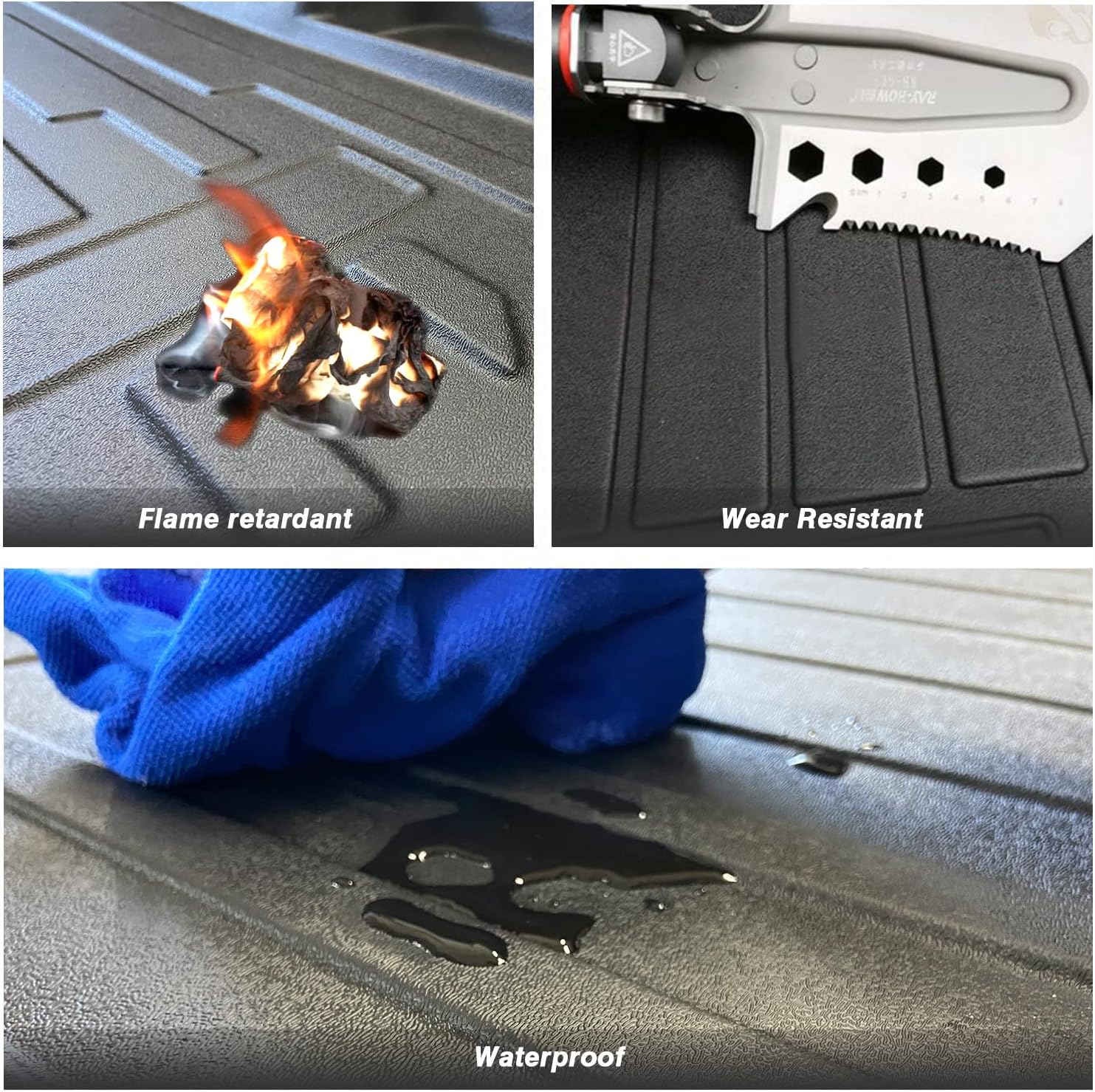 Black TPV Rear Trunk Cargo Mat, Pack of 2 C115