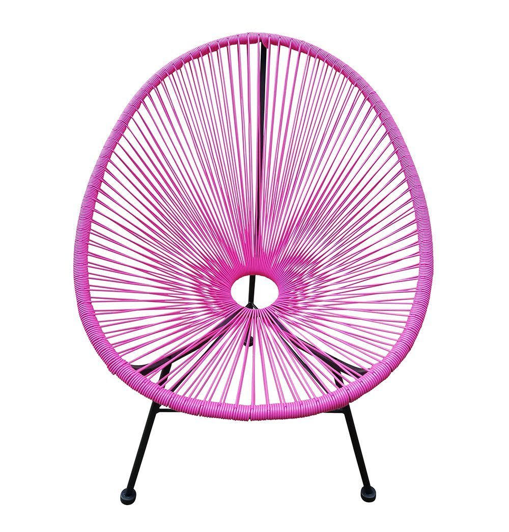 Pink Plastic Rattan Indoor/Outdoor Chair Z363