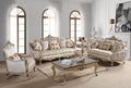 Champagne Finish Wood Sofa Set 3Pcs M490041