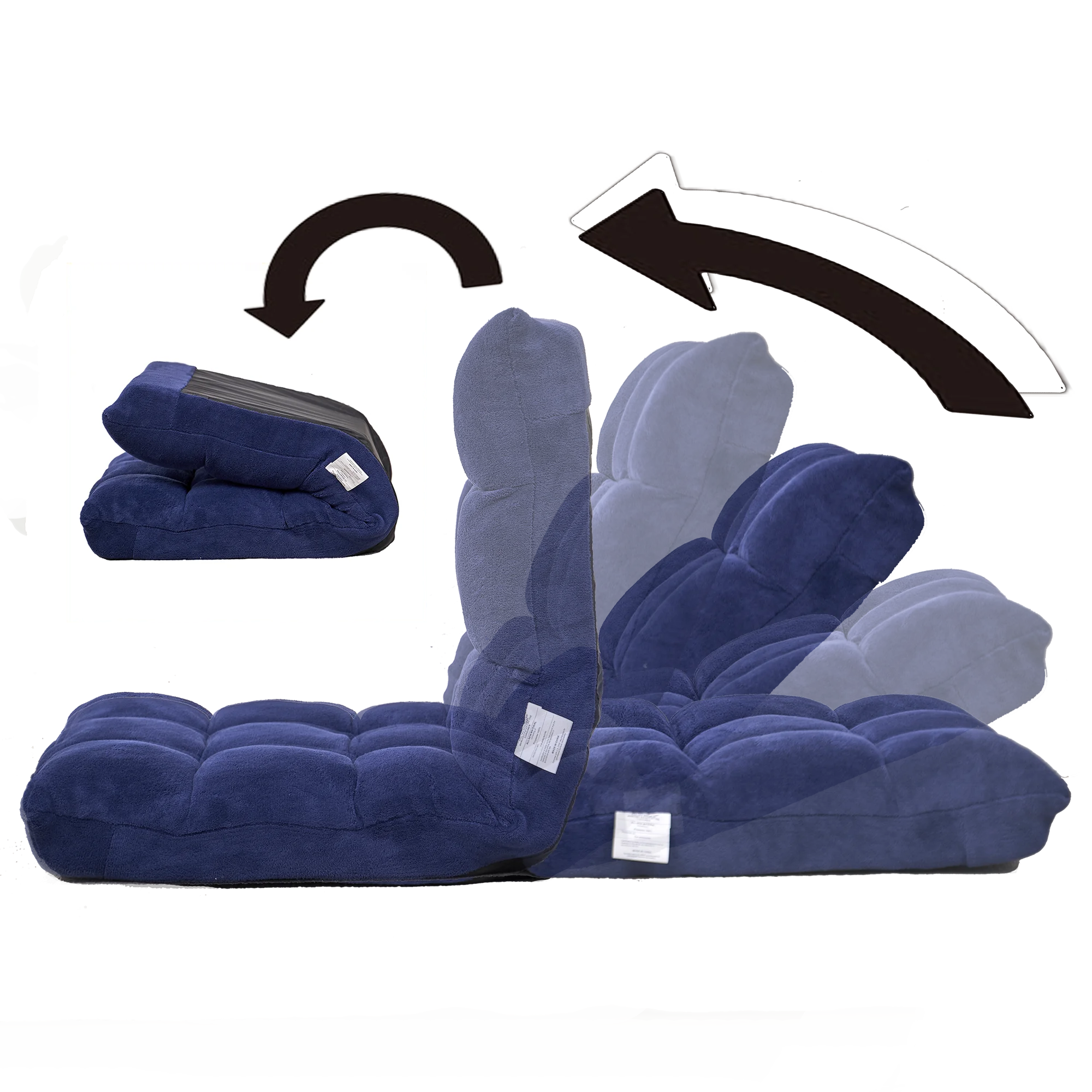Folding Lounge Chaise Sofa with 5 Reclining Position Y3900