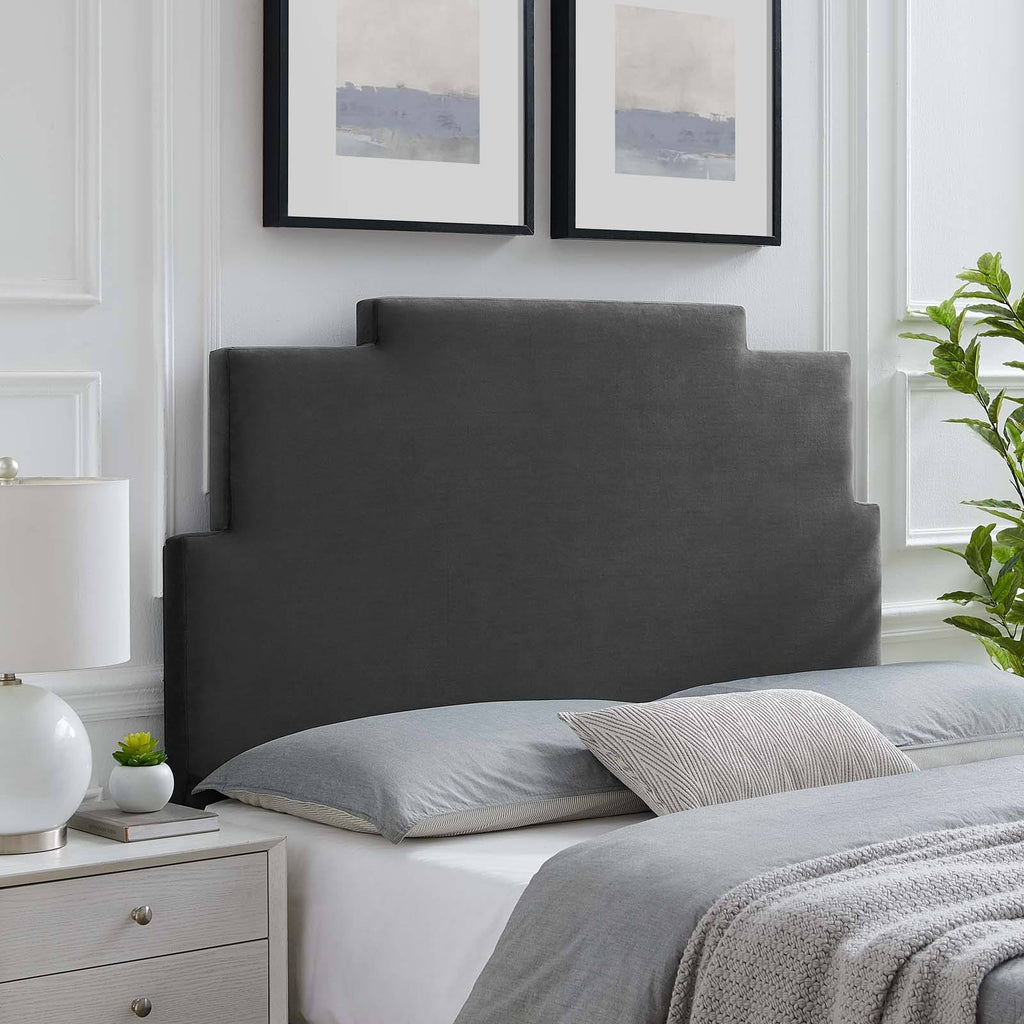 Charcoal Performance Velvet Headboard King California King H46765