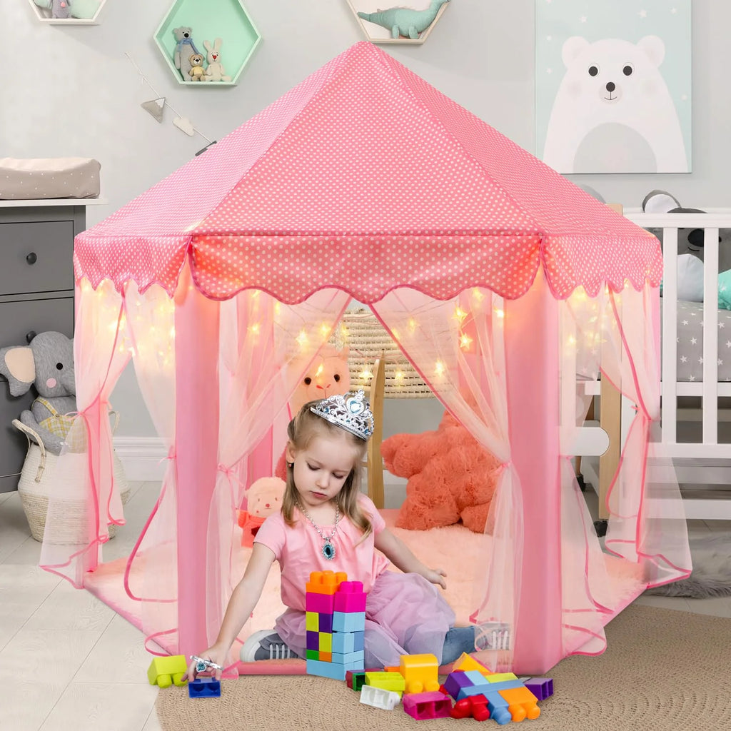 Princess Tent with LED Star Lights, 55'' x 53'' Pink K4650