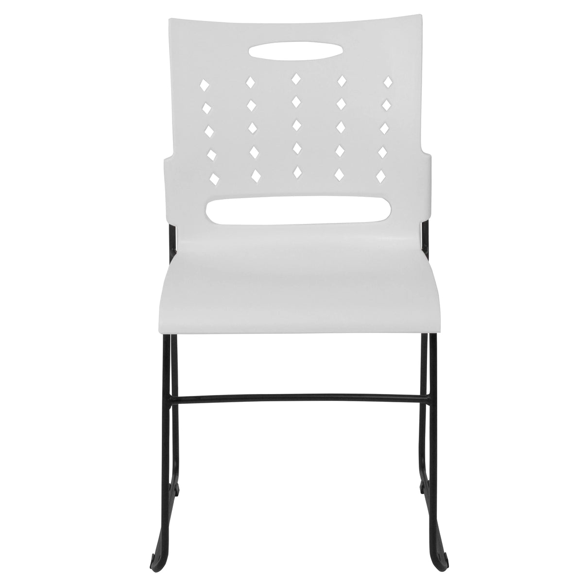 White Sled Base Stack Chair with Air-Vent Back X58306