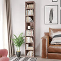 Dark Oak 8 Shelves Narrow Bookcase K2323