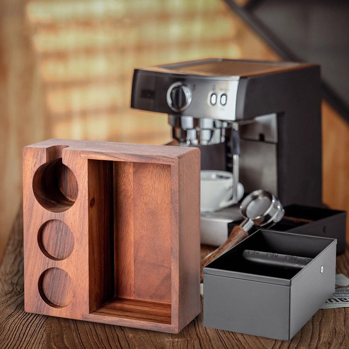 Knock Box Coffee Machine Accessories for 2.28inch Tamper Rectangular S432