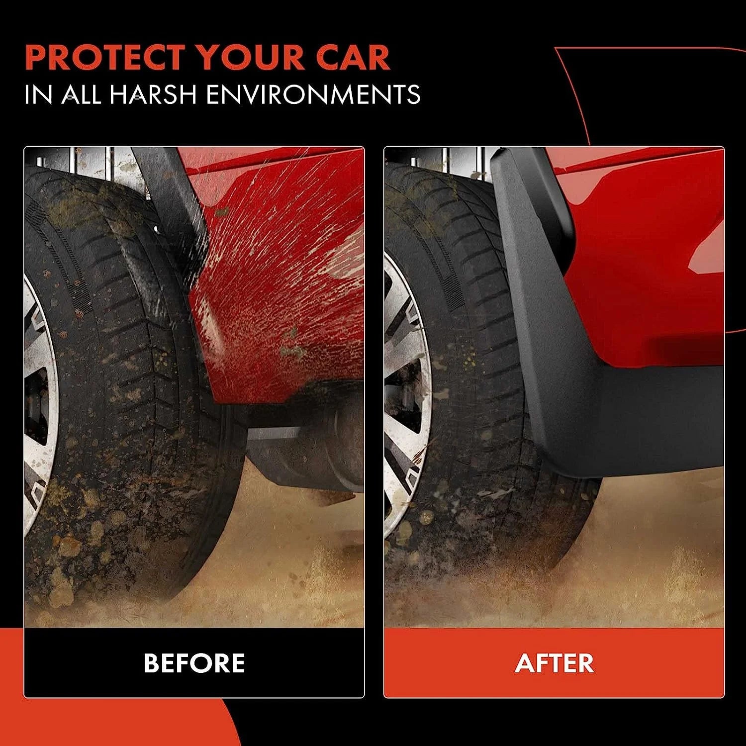 4-PC Molded Mud Flaps Splash Guards for Toyota Tacoma D327