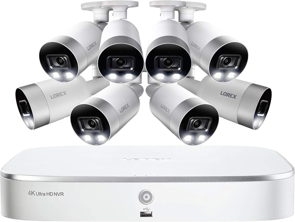 8 x 4K Ultra HD IP Bullet Cameras Security System with Color Night Vision and 2TB 8 Channel 4K NVR X1732