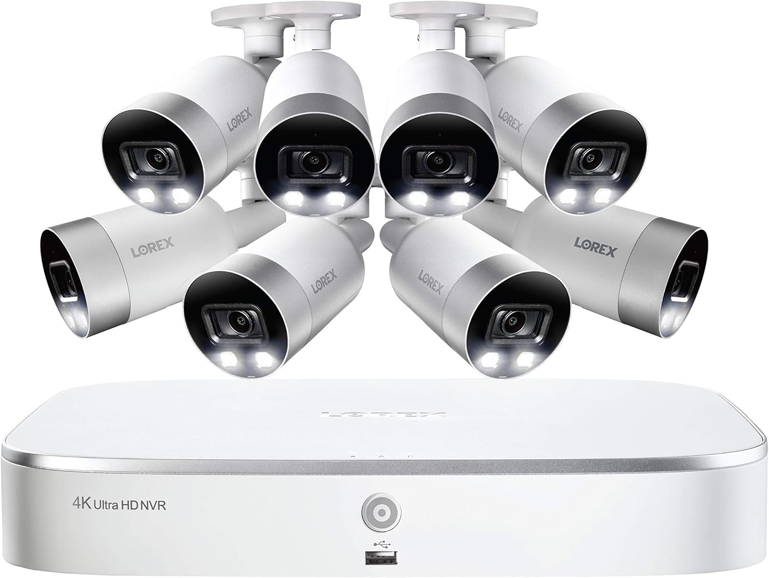 8 x 4K Ultra HD IP Bullet Cameras Security System with Color Night Vision and 2TB 8 Channel 4K NVR X1732