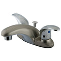 Satin Nickel Chrome Two-Handle Centerset Lavatory Faucet with Pop-Up N176