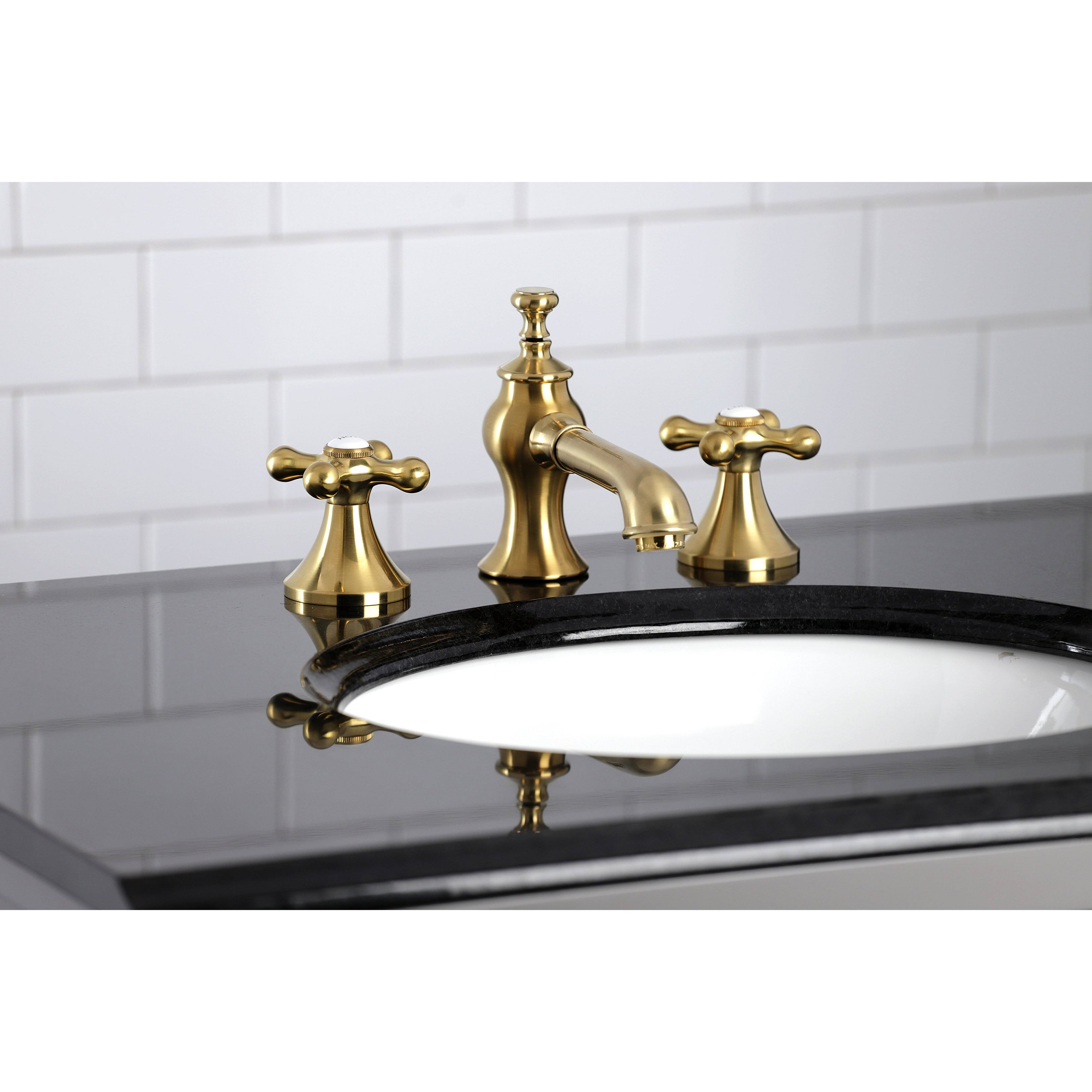 Vintage 8 in. Widespread Bathroom Faucet Brushed Brass J468