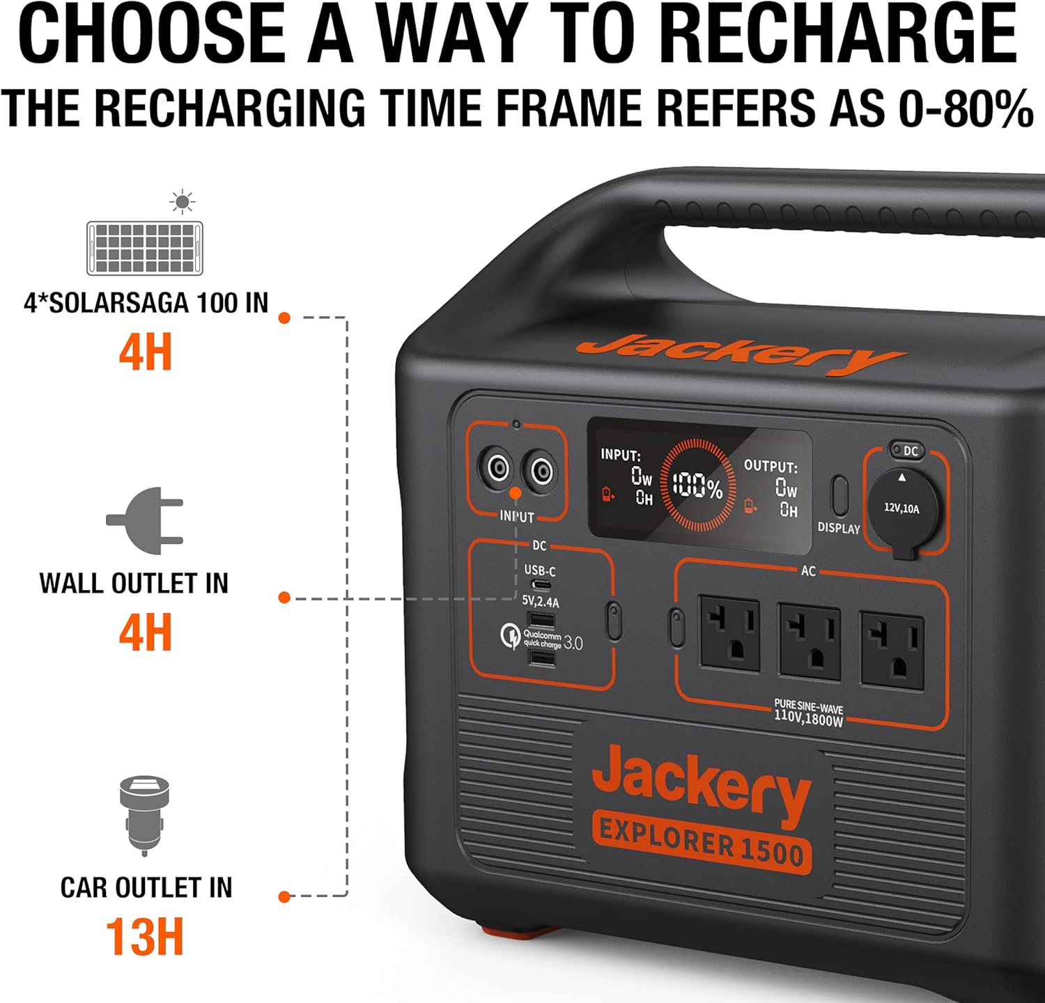 1534Wh Portable Generator with 3 AC Outlets H7196