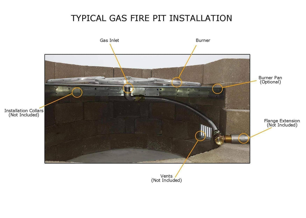 Propane Gas Fire Pit Burner Ring Kit with Flat Pan X98894