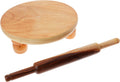 Manual Wooden Roti Chapati Tortilla Presser Maker With Rolling Pin, 10-Inch A255683