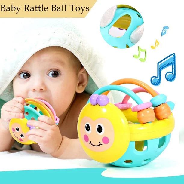 Rattle Ball Sensory Teether Toy Silicone Non-Toxic BPA Free Baby Educational Toy L834
