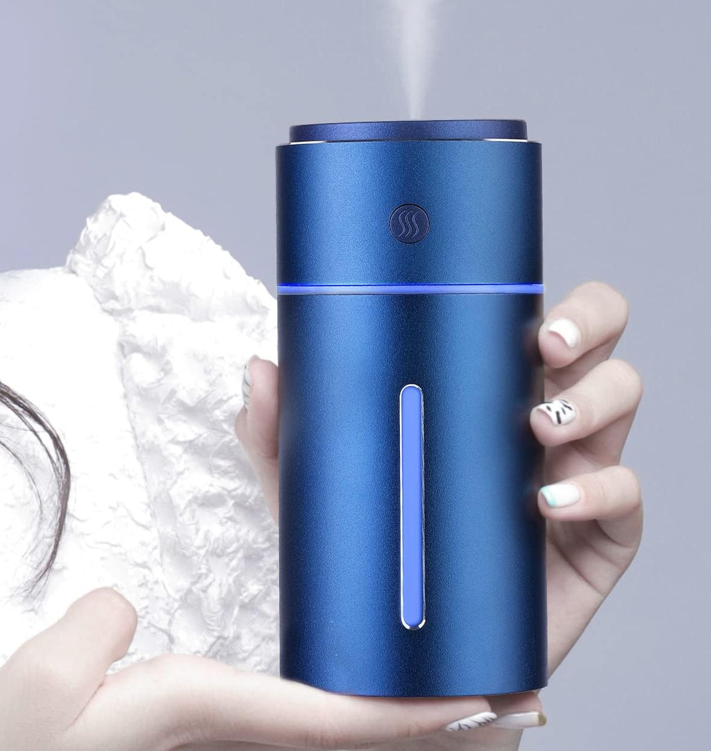 Car Humidifier USB Wireless Stainless Steel Ultrasonic Diffuser with 7 Colors LED Light, Black, Pack of 2 D978