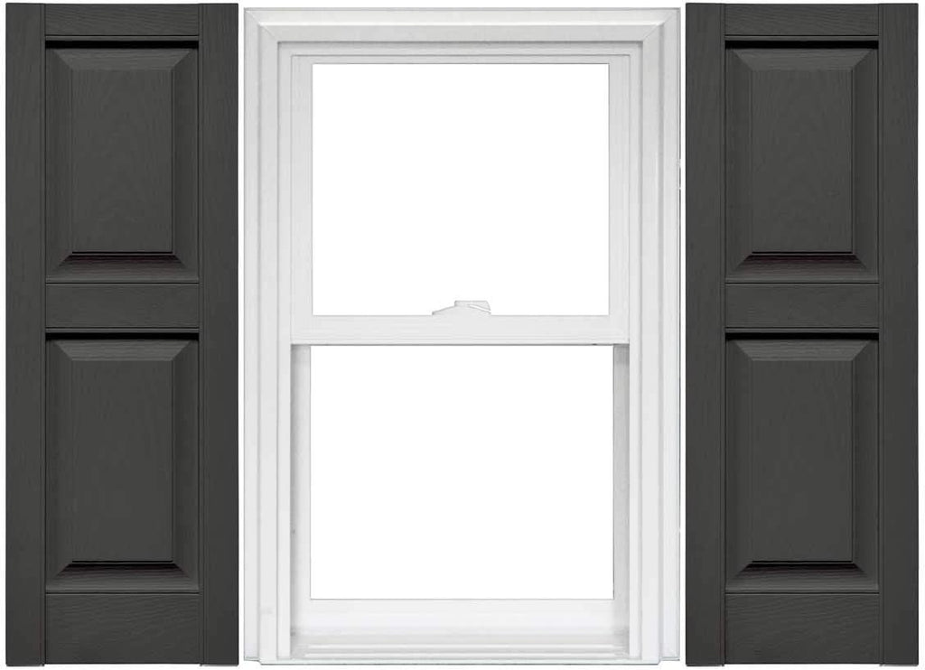 Raised Panel Vinyl Shutters (1 Pair) - 14.75 x 75 Musket Brown C21549