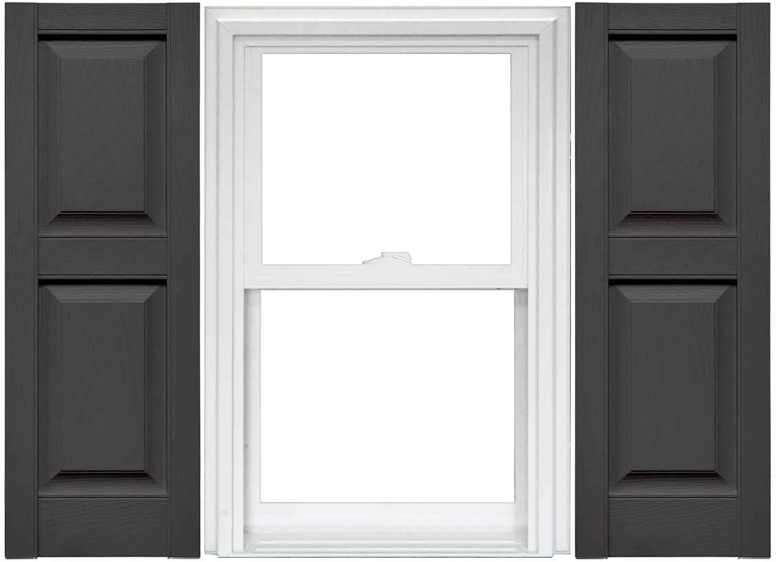 Raised Panel Vinyl Shutters (1 Pair) - 14.75 x 75 Musket Brown C21549