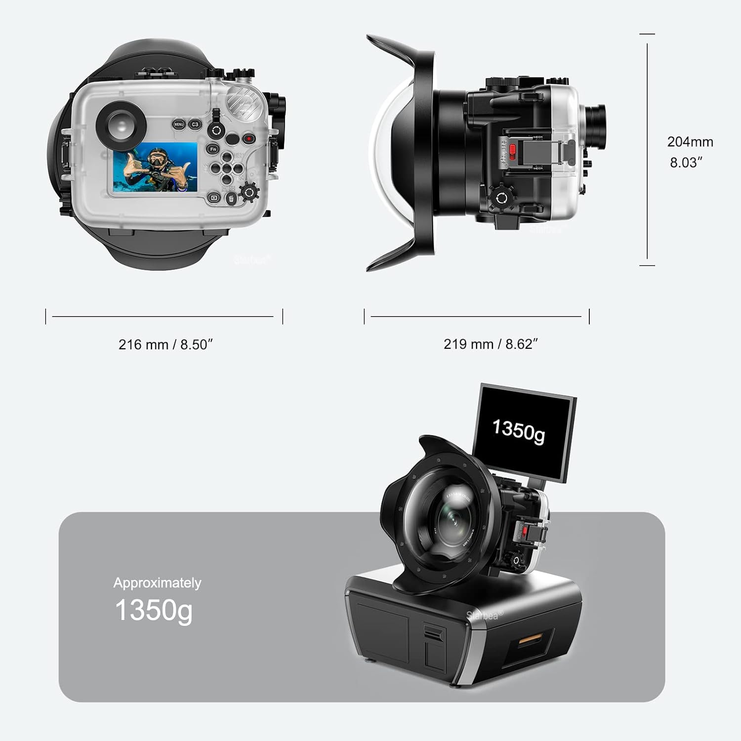 Waterproof Camera Housing for A6600 with 10-18mm Lens Port T54172