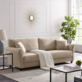 Beige Linen Flared Arm Sofa S5009