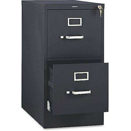 Two-Drawer Letter Filing Cabinet, Black L110