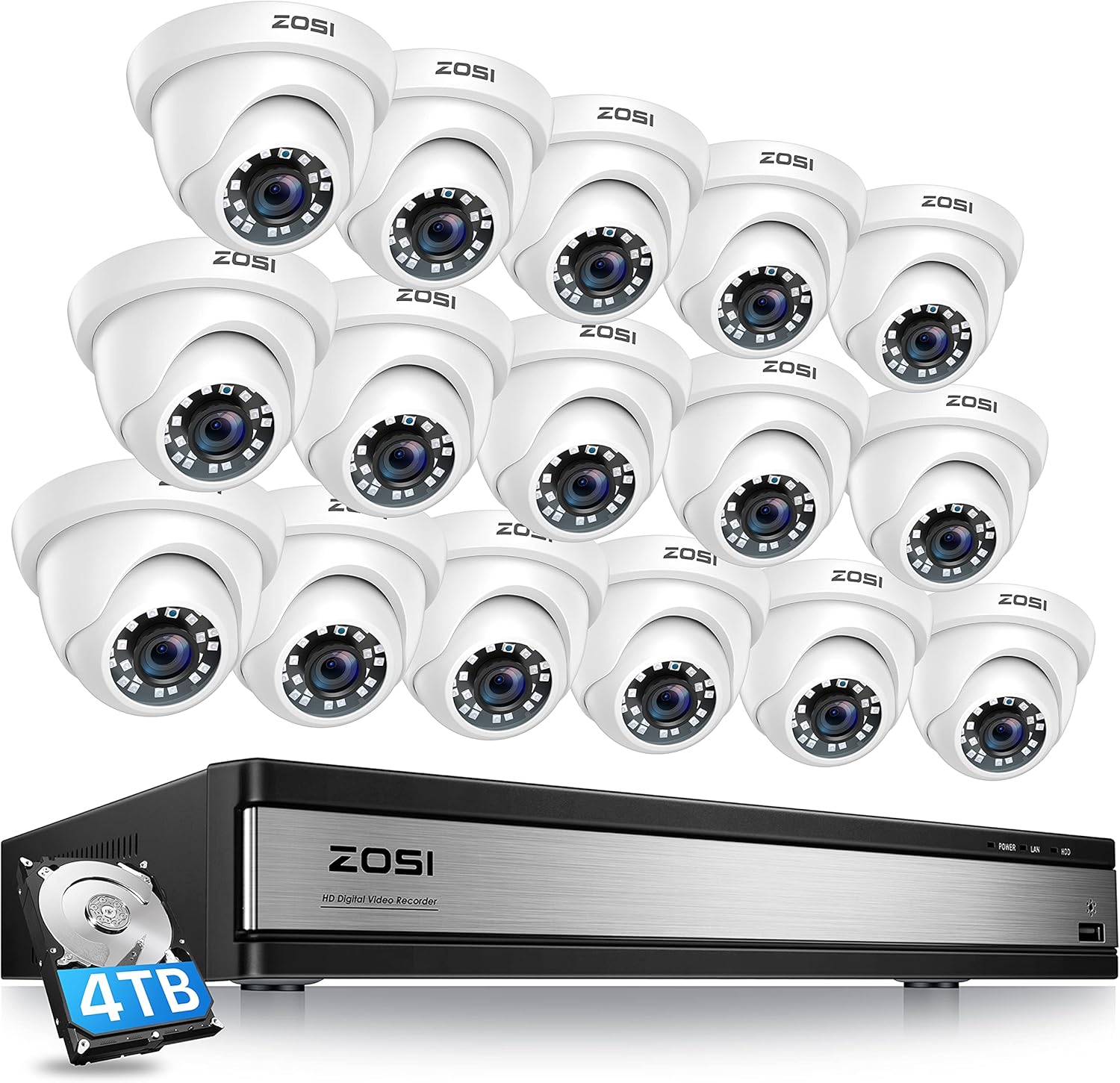 16 Channel 1080p CCTV Dome Camera System with 4TB Hard Drive K29138