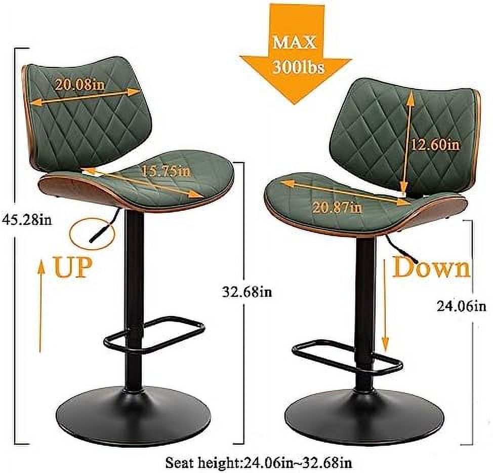 Beige Leather Swivel Stools Set of 2 P22599