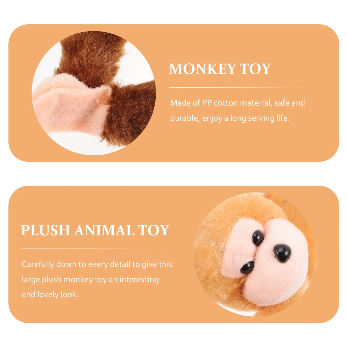 2Pcs Hanging Plush Monkey Doll Stuffed Animal Toy V87540