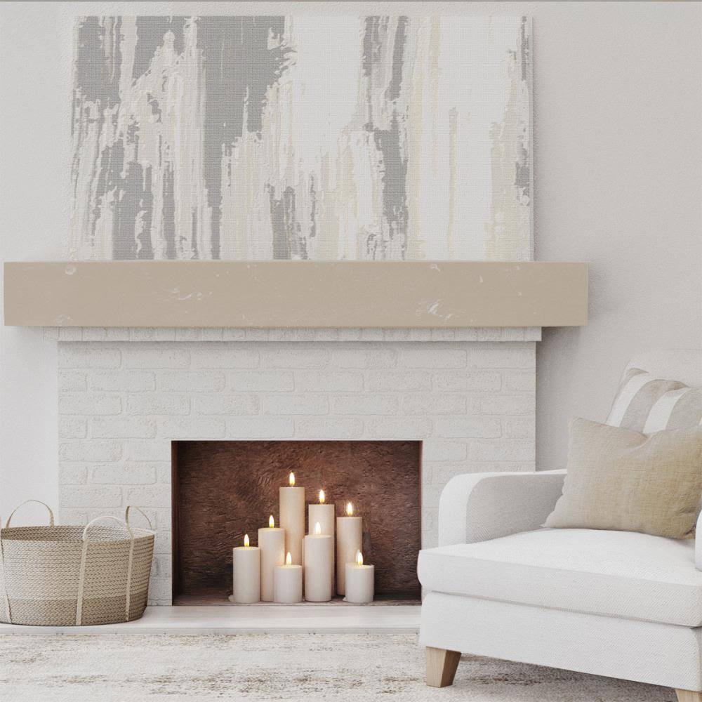 White Washed Knotty Pine Fireplace Mantel G77765