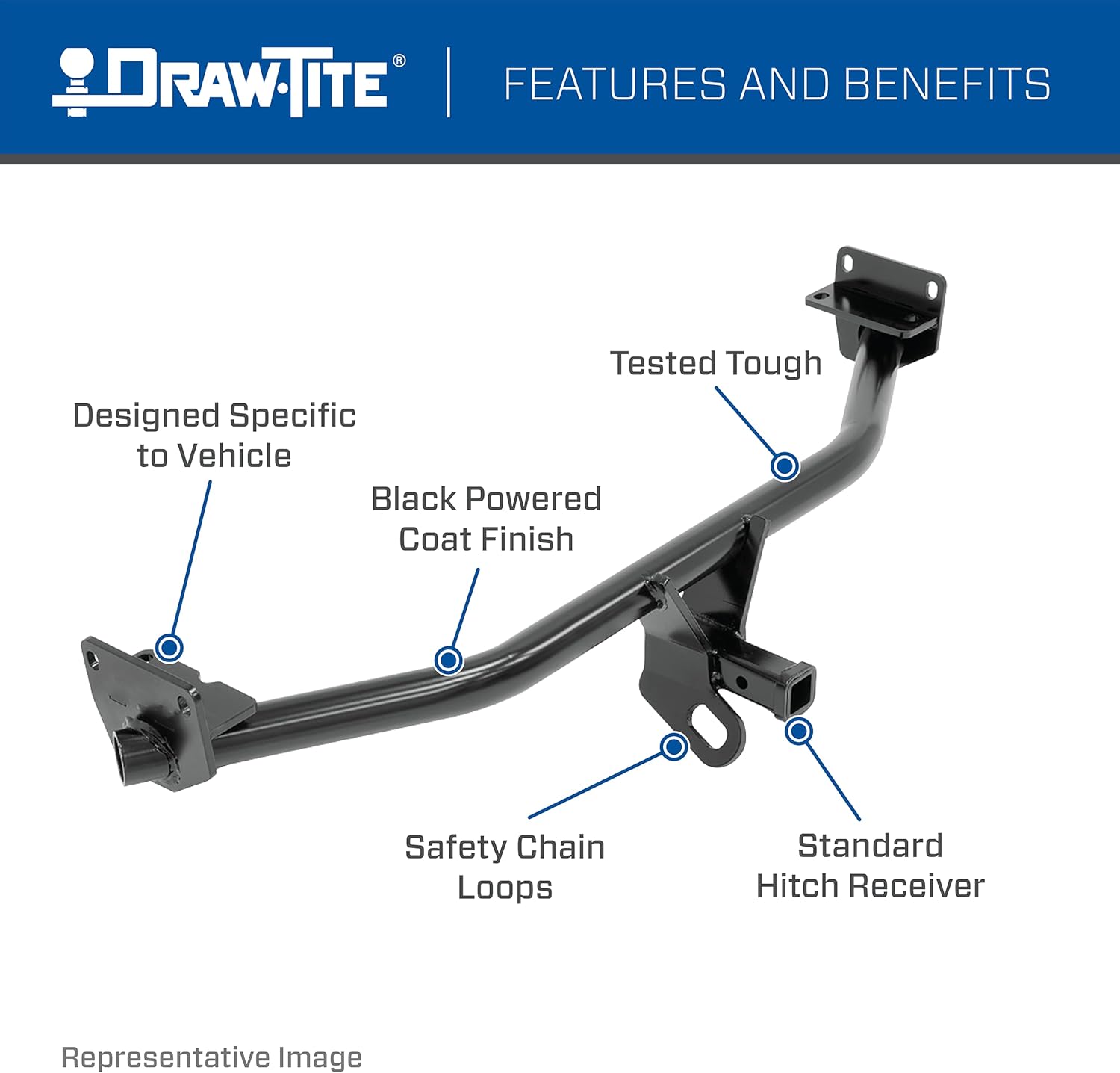 Class 1 Trailer Hitch, 1.25 Inch Receiver, Black S27701