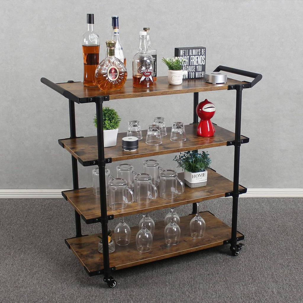 3-Layer Bar Serving Cart on Wheels Q717058