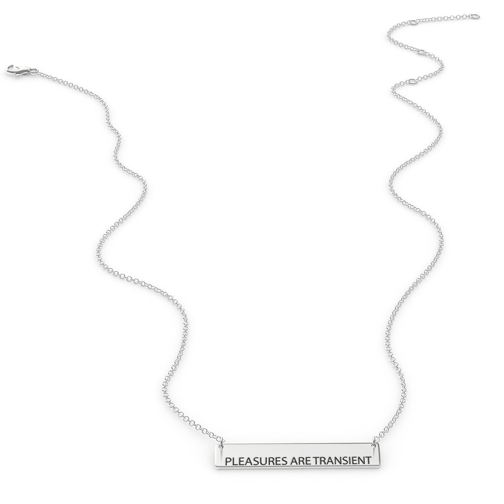 Sterling Silver Bar Pendant Necklace E184