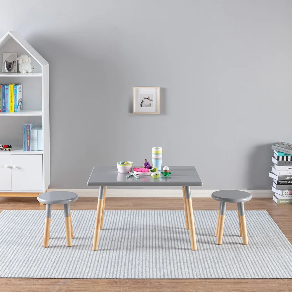 Gray Kids Table and Stool Set T102