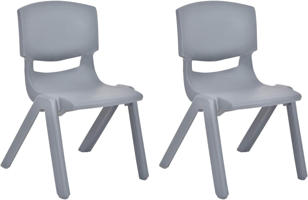 Light Gray Stackable Plastic Kids Learning Chairs (2-Pack) A3924